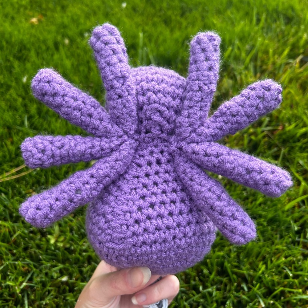 Hand Crocheted Lucas the Purple Little Spider Stuffed Animal Halloween Decor! - Picture 6 of 10